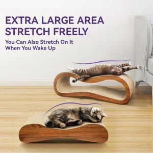 2-in-1 Cat Scratcher Cardboard Lounge Bed